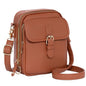 Small Crossbody Bags for Women, Vegan Leather Messenger Bag Anti Theft, Shoulder Bag with Card Slots - color: Brown