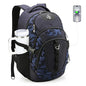 Swissdigital Design Laptop Backpack with USB Charging Port, Travel Backpack Fits 15.6 inches Computer, 31L College School Backpack for Men, Blue Camo | SD803-92 - color: Blue Camo