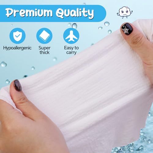 Cottonessence Premium Compressed Towels (50-Pack) - 9.4" x 11.8" Individually Wrapped Coin Tissues, Portable Towels for Travel, Hiking, Gym, Spa, Beauty Salon, Makeup, Baby Care, Outdoor Use - size: 50 Count (Pack of 1)