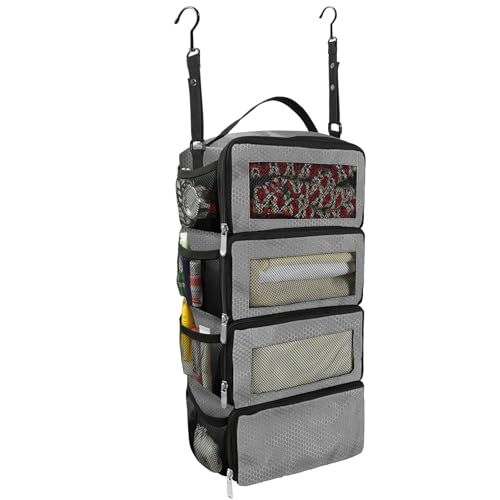Olosar Suitcase Organizer, Travel Luggage Organizer Portable Hanging Travel Shelves Collapsible Hanging Packing Cubes for Carry on Suitcase - color: Grey-S, size: Small