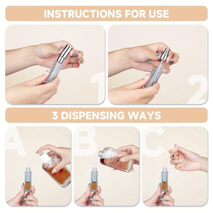 Perfume Travel Refillable Atomizer, 3 Pack 10ml Leak Proof Refillable Perfume Bottle for Air Travel, Purse and Business Trips, Glass Atomizer Sprayer for Cologne with Funnel & Pipette - color: Light Gray
