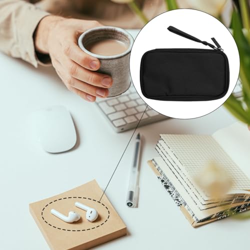 GLADFRESIT Portable Electronic Organizer - Bag: Power Bank, Cable, Hard Drive Case, Travel Pouch with Zipper - Compact & Stylish - Black