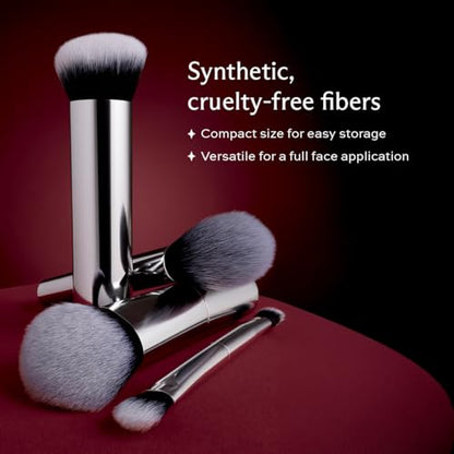 Subtl Mini 4-Piece Travel Makeup Brush Set – Compact & Portable Brushes for Foundation, Powder, Eyes & Blush – Synthetic, Cruelty-Free, Perfect for On-The-Go