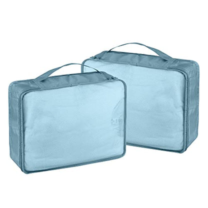 Packing Cubes Set, 2 Pcs Packing Organizers Set for Suitcases (Grey blue) - color: Grey blue