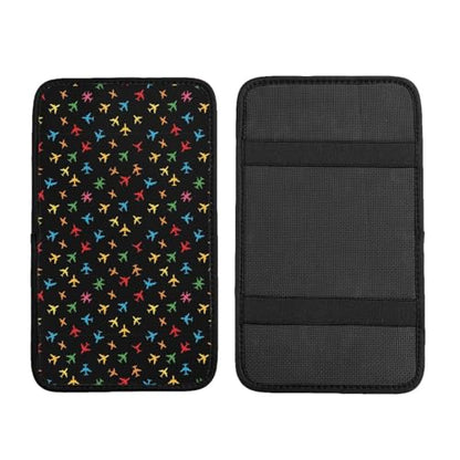 Breathable Neoprene Armrest Cover, Colorful Aircraft Airplane Black, Universal Fit Center Console Pad for Car and Truck, Non-Slip Seat Box Protector - color: Picture (611)