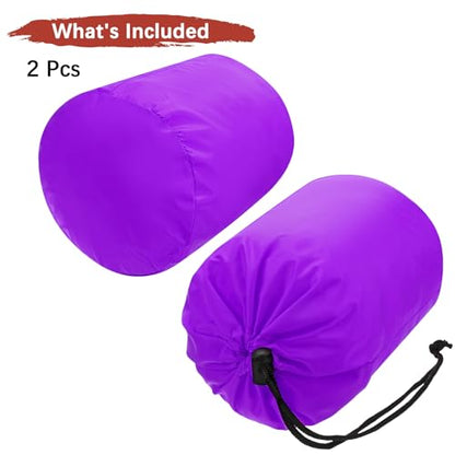 Stuff Sack [2PCS] - Waterproof Outdoor Storage Sacks Use for Backpacking & Traveling & Hiking - [Purple-5 x 10 in/ 13 x 25 CM] Ultralight Drawstring Bags - color: Purple