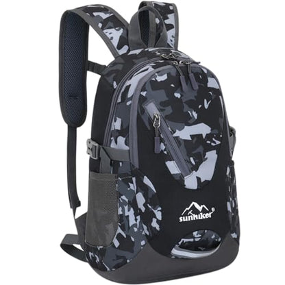 sunhiker Small Hiking Backpack Women Men 20L Lightweight Travel Backpack Daypack Casual Backpack For Cycling Outdoor Camping - color: Gray Camo