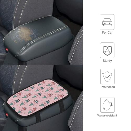Vehicle Center Console Armrest Cover Pad Cute Pig Pink, Soft Comfort Cushion, Universal Fit for Car, Elegant Design Car Armrest Cover, Waterproof - color: Picture (70)
