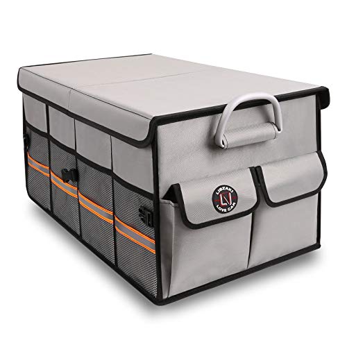 Trunk Organizer, LIBZAKI Cargo Organizer, Premium Multi Compartments Collapsible Portable Trunk Storage for auto, SUV, Truck, Minivan -Grey - color: Grey, size: Regular