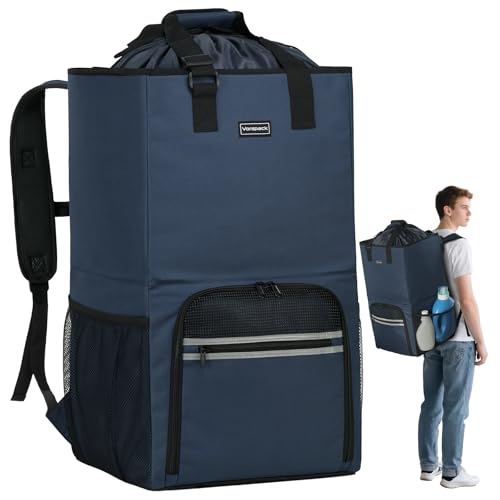 Vorspack Laundry Bag Backpack - Extra Large Laundry Bags with Shoulder Straps Heavy-duty 2 in 1 Laundry Hamper Basket for College Dorm Camp Laundromat Room Essentials - Blue - color: Blue, size: Large