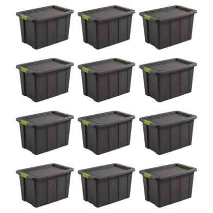 Sterilite 12-Pack Storage Bins with Lids, Heavy Duty Totes, Tuff1, 30 Gallon, Flat Gray - color: Flat Gray, size: 30 Gallon (12 Pack)