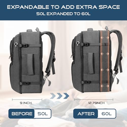 Travel Backpack, Extra Large Travel Backpack, TSA 18.4 inch Laptop Bag Flight Approved, Lightweight Business Luggage Bag, Gifts for Men Women, Black - color: Black, size: XX-Large