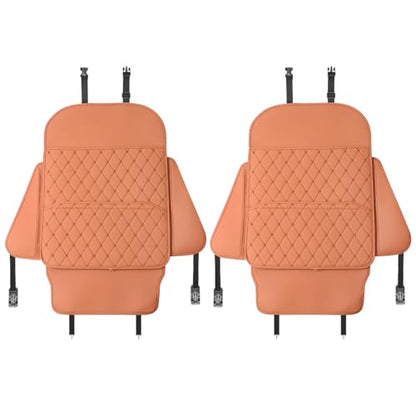 TAIKOO Seat Back Protector,Shields Seat Backs from Kicks and Adds Storage | kick mats back seat protector easy to install and clean, well-crafted, sturdy, durable and stylish.2 Pack - color: Style A-Brown