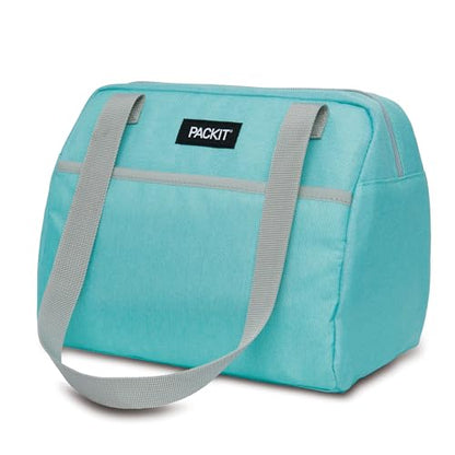 PackIt Freezable Hampton Lunch Bag, Soft Mint, Built with EcoFreeze Technology, Collapsible, Reusable, Zip Closure with Front Pocket and Shoulder Straps, Perfect for Tweens and Adults - color: Soft Mint
