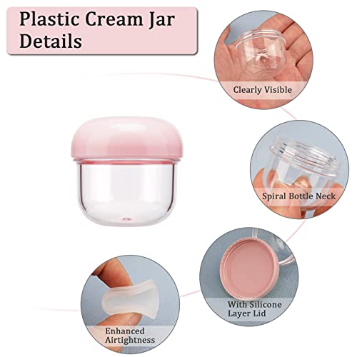 Cosywell Travel Jars for Creams 9PCS Travel Size Containers for Toiletries Cream Jars Refillable Leak-proof Travel Accessories with Lid for Lotion Cosmetic Makeup Body Cream (Plastic-6 & Silicone-3) - style: E-9 Pieces Plastic-6 & Silicone-3