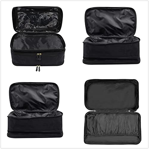 Portable Underwear Bra Storage Bag Waterproof Travel Organizers Multi-Layer Toiletry Packing Cube - color: black