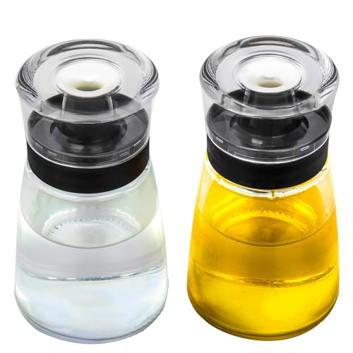 Outdoor Oil Dispenser Bottle for Camping, 160 ml/5.4 oz Glass Olive Oil and Vinegar Cruet, Leak-proof Well Sealed for Picnic Kitchen, 2 Pack - size: 2 Pack