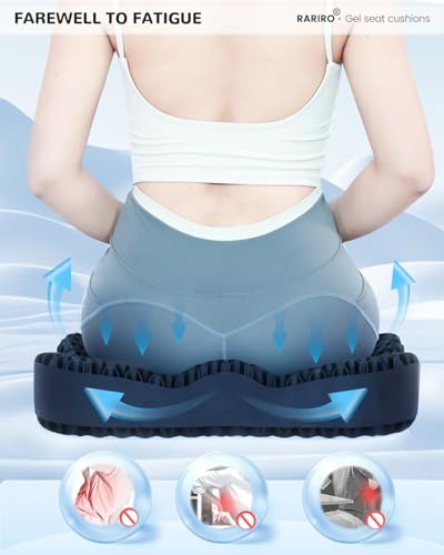 Gel Seat Cushion for Long Sitting(Enlarged & Thickened) Cooling Pressure Relief Seat Cushion for Wheelchair, Driving, Kayak, Office Desk Chair Seat Pad Gel for Heavy People Black16.9*14.5*2.75" - color: Black, size: 16.9*14.5*2.75in