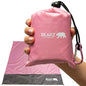 Pocket Blanket - Beach Blanket Waterproof Sandproof, Picnic Blankets Waterproof Foldable, Lightweight & Compact for Hiking, Camping, Travel, Festival Accessories - color: Cotton Candy Pink