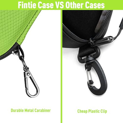 FINTIE Sunglasses Case, Hard EVA Shell Shockproof Sport Glasses Case with Metal Carabiner Travel Zipper Eyeglasses Holder - color: Emerald Green
