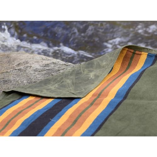 WP West Path Waxed Canvas Camping Blanket & Bedroll – Waterproof Canvas Blanket, Oilskin Outdoor Blanket, Camp Blanket, Bushcraft Ground Cloth (Olive, XL) - color: Olive, size: X-Large