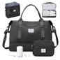 Overnight Weekender Bags for Women,Vacuum Travel Duffel Bag with Air Pump, Personal Item Travel Bag with Shoes Compartment & Compression Pocket,Black - color: A-Black with Air Pump, size: Large