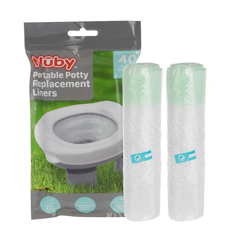 Nuby Portable Potty Replacement Liners - Disposable Potty Liners - Toddler Potty Training Essentials - 40 Count - style: Potty Replacement Liners (Pack of 40)