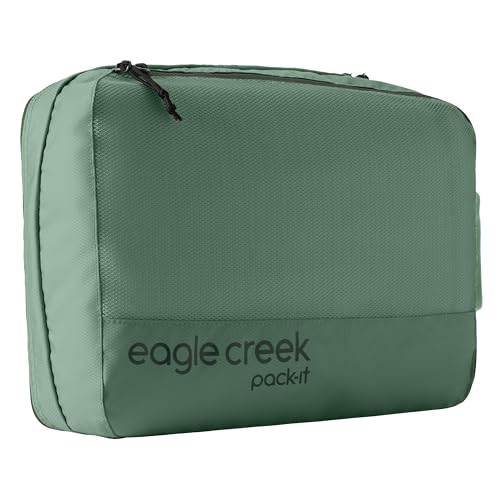 Eagle Creek Pack-It Reveal Clean/Dirty Cube M - Water-Resistant Dual Compartment Packing Cube With Internal Divider for Clean & Dirty Clothes - Travel Essentials - Willow Green - color: Willow Green