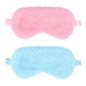2 Pcs Plush Eye Mask Soft Sleeping Blindfold Eye Cover Comfortable Furry Faux Fur Sleeping Mask Satin Nap Night Eyeshade Cover for Women Men Gift (Blue, Pink) - color: Blue&pink