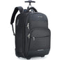Ponhog Rolling Backpack, 30L Travel Laptop Backpack with Wheels, 15.6 Inch Roller Carry on Luggage with USB Charging Port, Flight Approved Personal Item Wheeled Suitcase for Men Women Adults, Black - color: Black