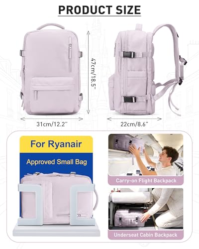 Vacuum Seal Backpack for Travel with Air Pump Compression Daypack Personal Item Carry on Flight Approved Vacpack Laptop Space Saver Bags Storage with Vacuum System Travel Bag Women Men LotusPink - color: A8-peachpink