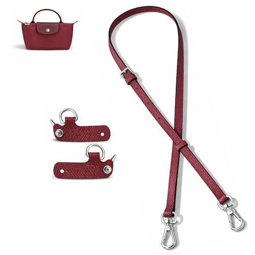 Chispee Leather Shoulder Strap Replacement Set, Adjustable Purse Strap Extender for Crossbody Bag Conversion - color: Wine Red