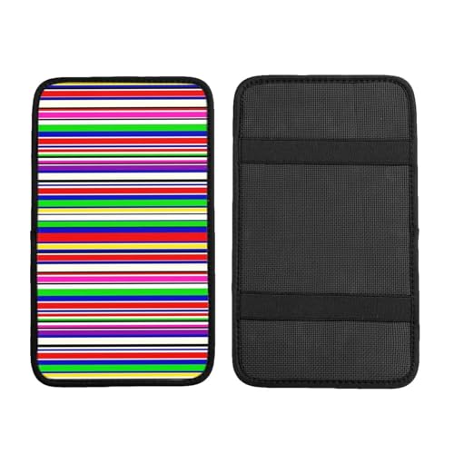 Automotive Interior Upgrade, Novel Colorful Mexican Blanket Stripes, Universal Center Console Cover Pad Protects Your Armrest from Scuffs and Fading - color: Picture (874)