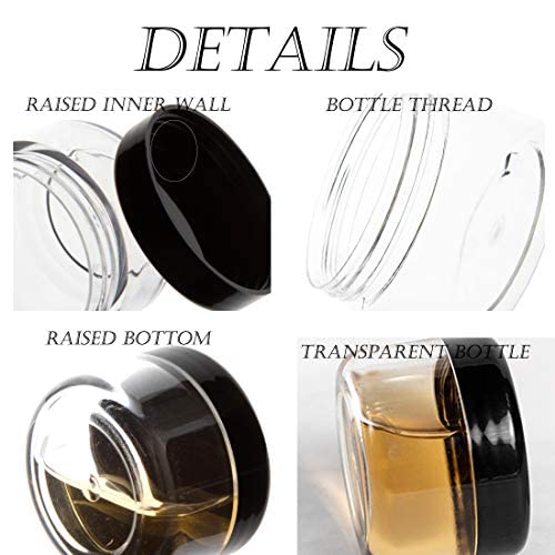 5 Gram Sample Containers with Lids, 25PCS Mini Makeup Containers, Empty Plastic Travel Cosmetic Containers with Labels - color: Black