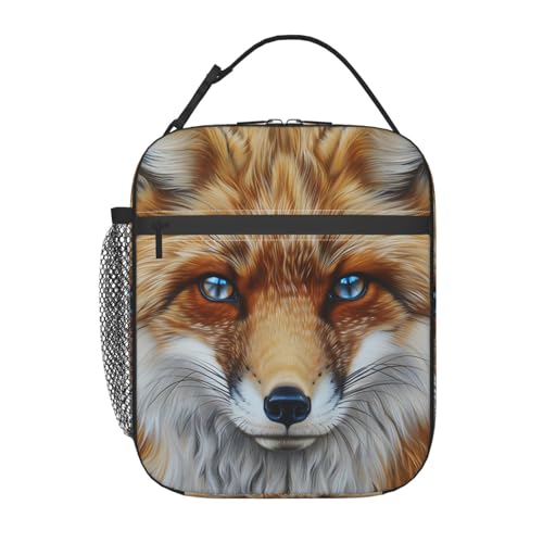 Insulated Lunch Box for Kids Boys Girls, Reusable Lunch Bag for School, Office, Work, Picnic, Travel, Fox Face Lunch Box - color: lunch box 73