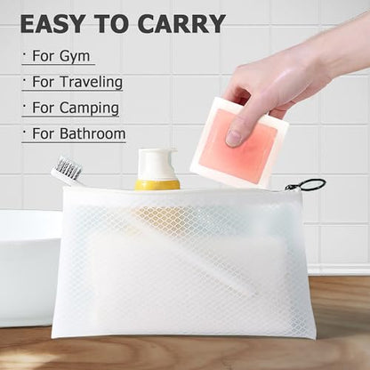 Ozner Travel Soap Case, Bar Soap Holder Fit Dr Squatch Soap, Shampoo Bar Holder for Traveling, Gym, Square Travel Soap Container with Draining Pad (Transparent White) - color: Transparent White