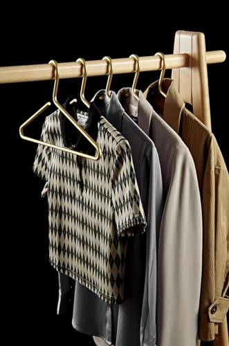 Premium Matte Gold Aluminum Coat Hangers 100 Piece Set, 16.5” Extra Smooth & Durable Metal Shirt Dress Hanger,Aluminum Alloy Hanger,Clothing Support,Clothing Hang - style: Golden Elegant Hangers（100）