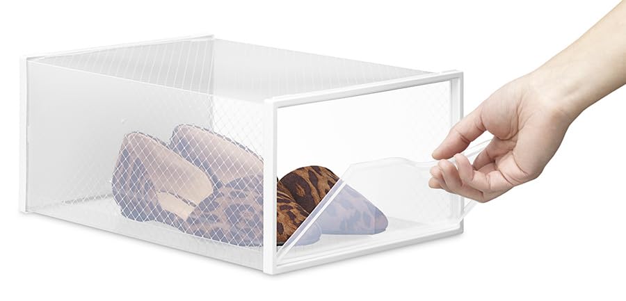 Whitmor Stackable Shoe Boxes - Set of 16 - White - size: Set of 16, style: Women's Shoe Box