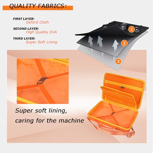 Tourmate Hard Storage Case for BOIFUN/POFOTO/YOTON 17.5" 16.9" 15.5" Portable DVD Player,PJGCWB 16.9" POFOTO 15.7" Portable EVA Box (Only Box) (Orange & Yellow) - color: Orange & Yellow