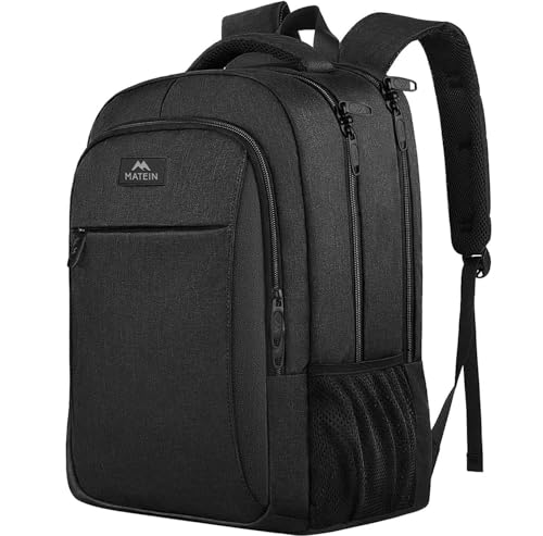 MATEIN Business Laptop Backpack, 15.6 Inch Travel Laptop Bag Rucksack, Water-Resistant Bag Daypack for Work College Computer Men Women Backpack, Black - color: Black Charcoal, size: 15.6 Inch