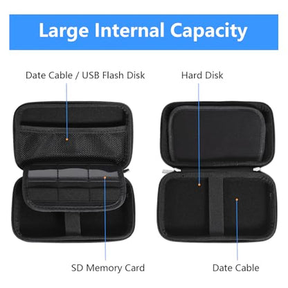 Gadget Case Waterproof Double Layers All-in-One Designed for External Hard Drive,USB Flash Drives,SD Card,Power Banks with Hand Strap (Black) - color: Black
