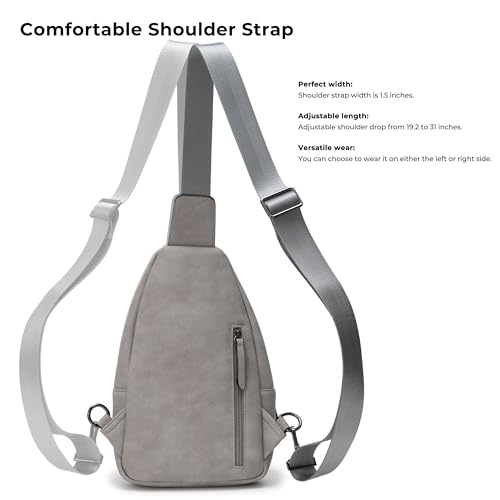 Alldaily Large Sling Bag for Women Crossbody Purse Leather Fashionable Trendy Chest Bag for Travel, Fanny Pack (Grey) - color: Grey