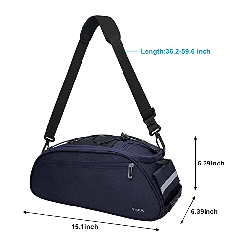 MOSISO Bike Rack Bag, Waterproof Bicycle Trunk Pannier Rear Seat Pouch Cycling Bike Carrier Backseat Storage Luggage Saddle Shoulder Bag - color: Navy Blue