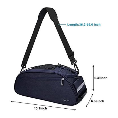 MOSISO Bike Rack Bag, Waterproof Bicycle Trunk Pannier Rear Seat Pouch Cycling Bike Carrier Backseat Storage Luggage Saddle Shoulder Bag - color: Navy Blue