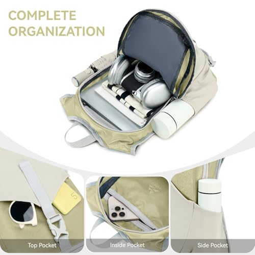 15L Small Hiking Backpack for Men Women Lightweight Packable Backpack Foldable Casual Daypack for Camping Travel Outdoor, Beige - color: Beige