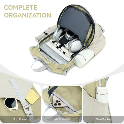 15L Small Hiking Backpack for Men Women Lightweight Packable Backpack Foldable Casual Daypack for Camping Travel Outdoor, Beige - color: Beige