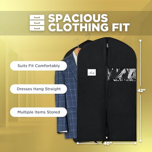 Garment Bag for Hanging Clothes - Travel Suit Bag Closet Covers for Men and Women - Long Dress, Mens Jackets, Coats, Shirts, Dance Clothing Protector, Zipper Hanger Wardrobe Dust Cover (42 Inch) - size: 42-Inch