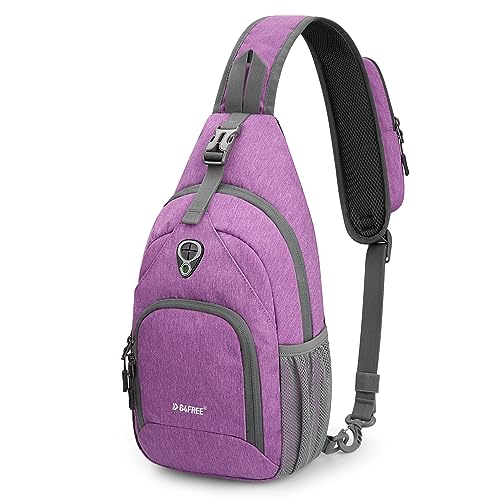 G4Free RFID Sling Bag Crossbody Backpack Small Chest Shoulder Bag Hiking Outdoor - color: Light Purple