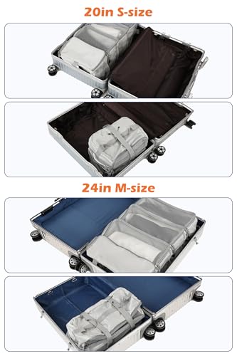 TABITORA Travel Luggage Organizer insert Hanging Packing Cubes for Suitcase Carry on Closet Hanging Shelves Folding(Grey,M) - color: Grey, size: Medium