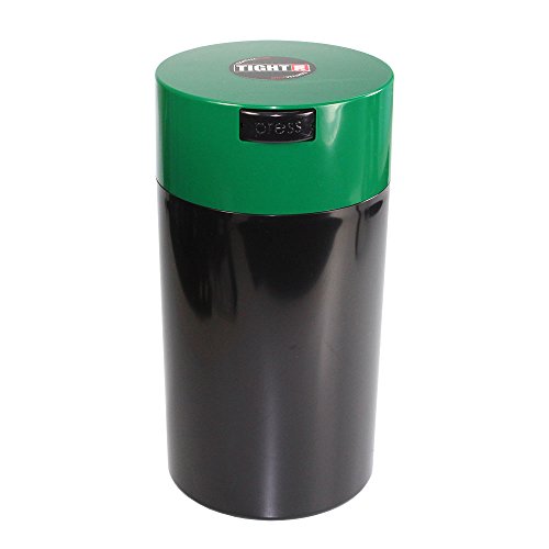 Tightvac - 3oz to 12 Ounce - Patented Airtight Container | Multi-use Vacuum Container Works as Smell Proof Containers for Herbs and Dry Goods. Green Black - color: Green Cap & Black Body